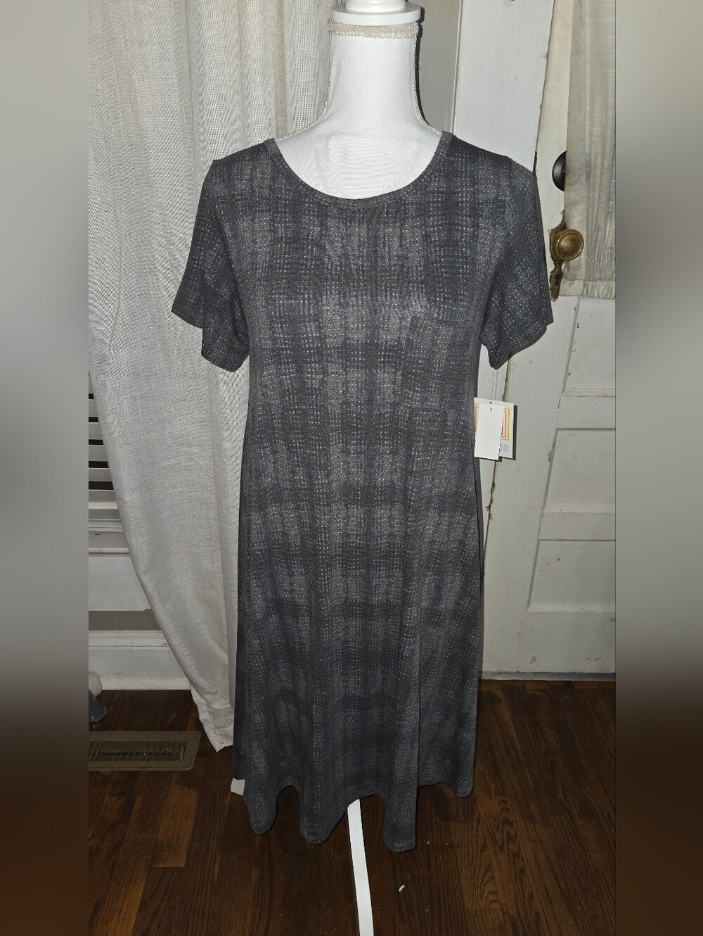 LuLaRoe Charcoal Gray Midi A-Line Dress